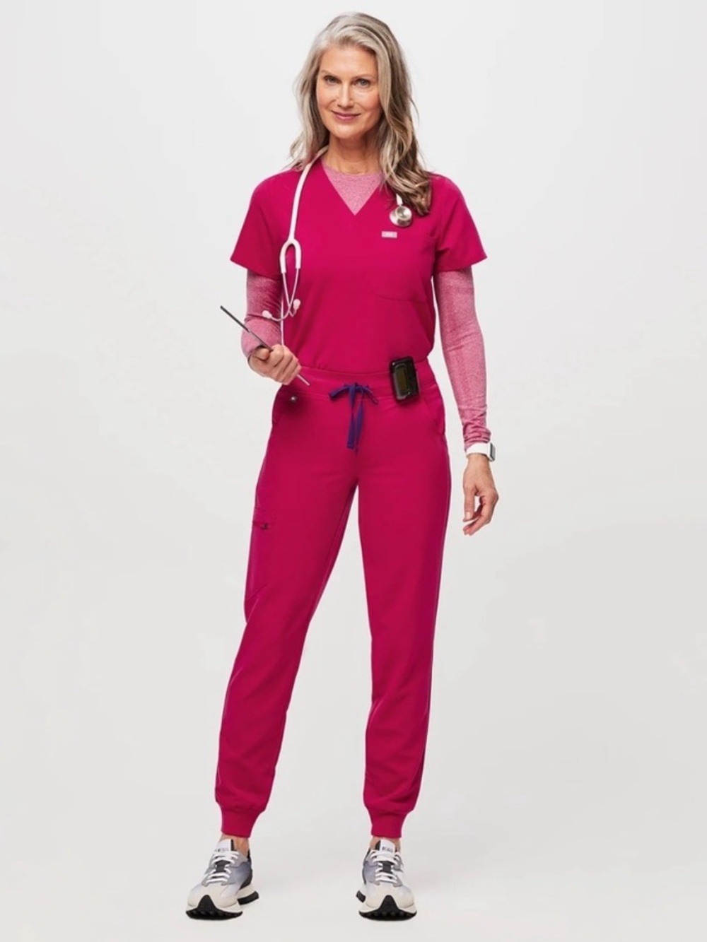 Figs Zamora Jogger Scrub Pants in Ultra Rose